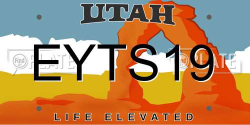 EYTS19 Utah License Plate