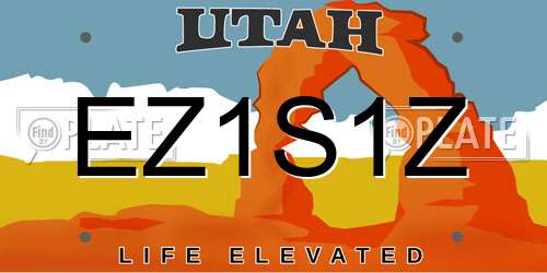 EZ1S1Z Utah License Plate
