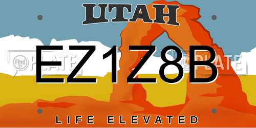 EZ1Z8B Utah License Plate