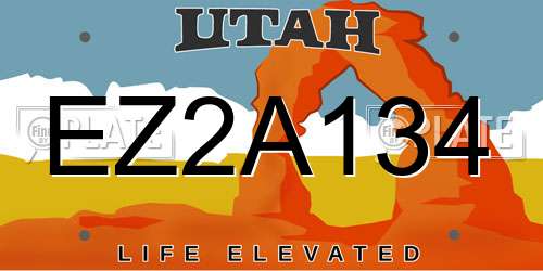 EZ2A134 Utah License Plate
