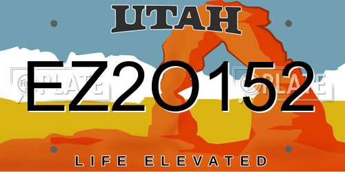 EZ2O152 Utah License Plate