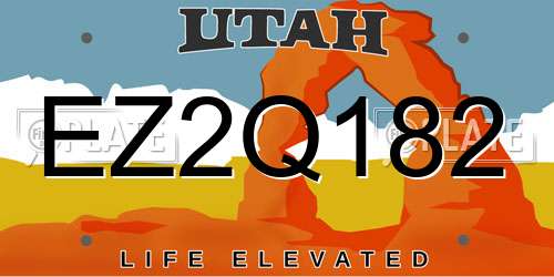 EZ2Q182 Utah License Plate