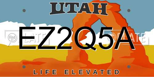EZ2Q5A Utah License Plate