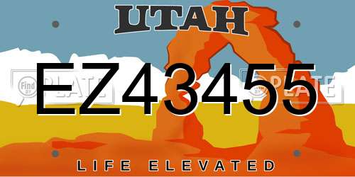 EZ43455 Utah License Plate