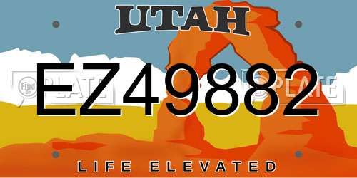 EZ49882 Utah License Plate