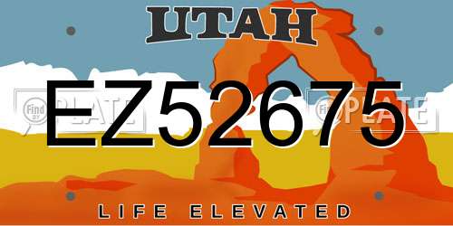 EZ52675 Utah License Plate