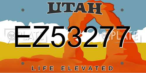 EZ53277 Utah License Plate