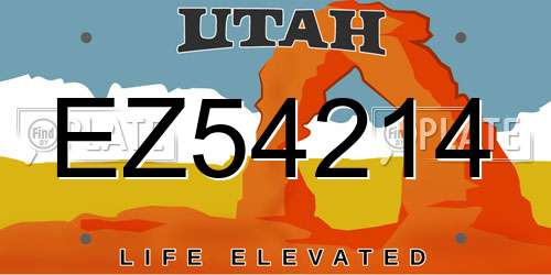 EZ54214 Utah License Plate