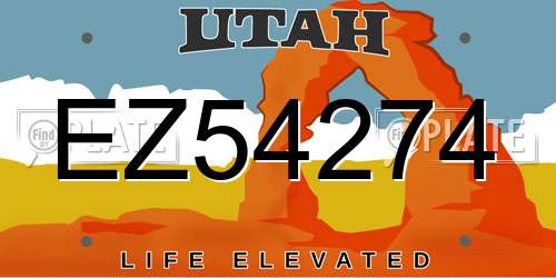 EZ54274 Utah License Plate