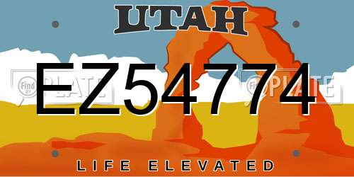 EZ54774 Utah License Plate