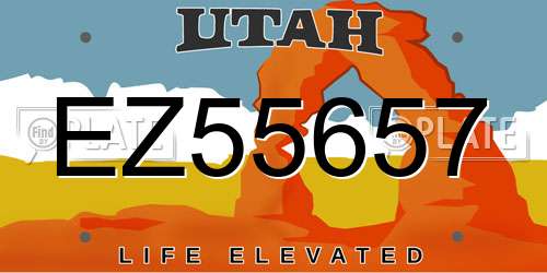 EZ55657 Utah License Plate