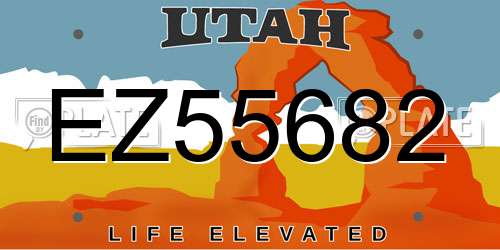 EZ55682 Utah License Plate
