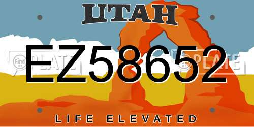 EZ58652 Utah License Plate