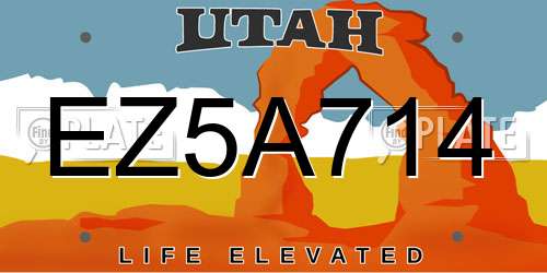 EZ5A714 Utah License Plate