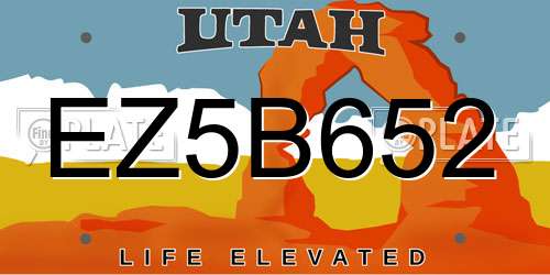 EZ5B652 Utah License Plate
