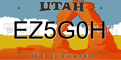 EZ5G0H Utah License Plate