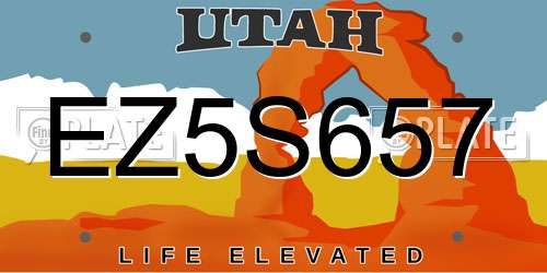 EZ5S657 Utah License Plate