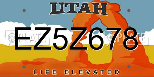 EZ5Z678 Utah License Plate