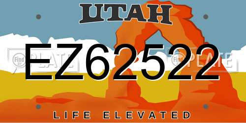 EZ62522 Utah License Plate