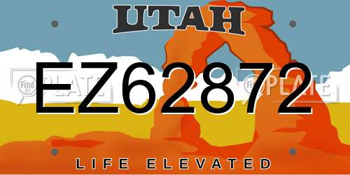 EZ62872 Utah License Plate
