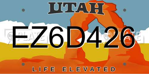 EZ6D426 Utah License Plate