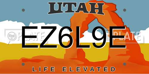EZ6L9E Utah License Plate