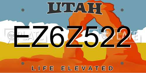 EZ6Z522 Utah License Plate