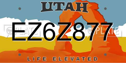 EZ6Z877 Utah License Plate