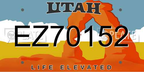 EZ70152 Utah License Plate