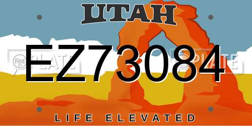EZ73084 Utah License Plate