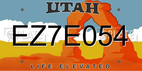 EZ7E054 Utah License Plate