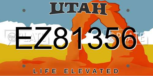 EZ81356 Utah License Plate