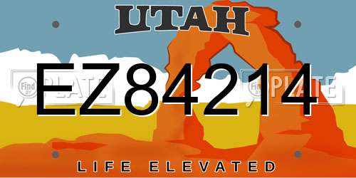 EZ84214 Utah License Plate