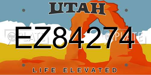 EZ84274 Utah License Plate