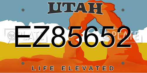 EZ85652 Utah License Plate