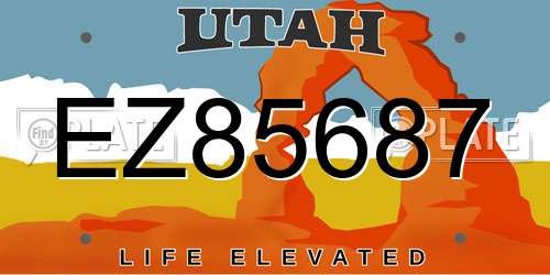 EZ85687 Utah License Plate