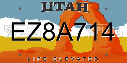 EZ8A714 Utah License Plate