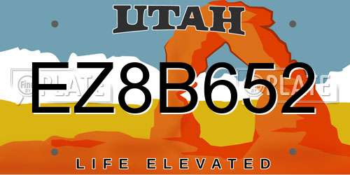 EZ8B652 Utah License Plate