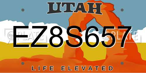 EZ8S657 Utah License Plate