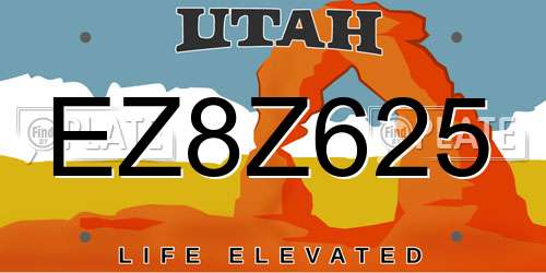 EZ8Z625 Utah License Plate