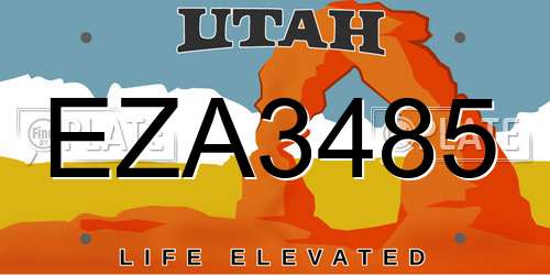 EZA3485 Utah License Plate