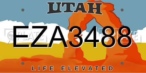 EZA3488 Utah License Plate