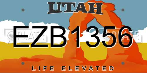 EZB1356 Utah License Plate