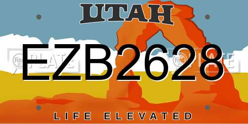 EZB2628 Utah License Plate