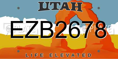 EZB2678 Utah License Plate