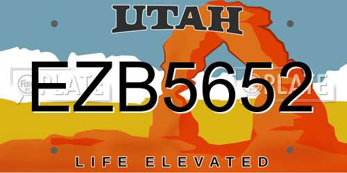 EZB5652 Utah License Plate