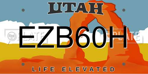 EZB60H Utah License Plate