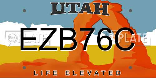 EZB76C Utah License Plate