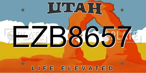 EZB8657 Utah License Plate
