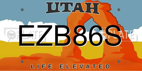 EZB86S Utah License Plate